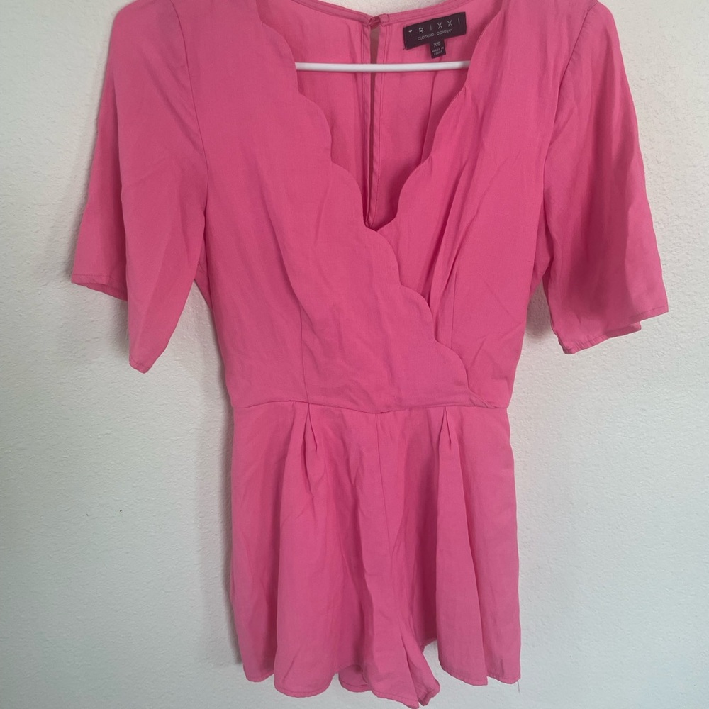 Trixxi Pink Scalloped Blouse